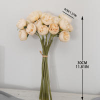 27 cabezas de rosas rosas, peonías, flores artificiales, ramo de seda para jarrón de mesa, arreglo de rosas para decoración de boda en casa, flores falsas - details 1