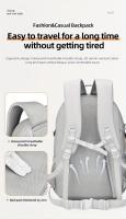 WEIXIER Mochila multifuncional elegante para hombre: nailon duradero con textura de cocodrilo, gran capacidad para computadora portátil, viajes, escuela y trabajo, diseño blanco y marrón, regalo perfecto para amigos y familiares, mochila de viaje - details 7