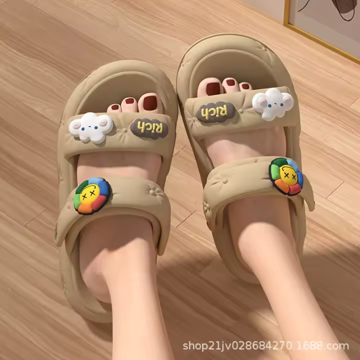 Sandalias de verano para exterior, para interior, casa, playa, para mujer, informales, antideslizantes, suaves - 1