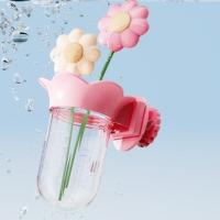 Botella hidropónica transparente con forma de flor de loro, dispositivo de alimentación de loro ecológico reutilizable, tarro de arreglo floral sin BPA - details 11