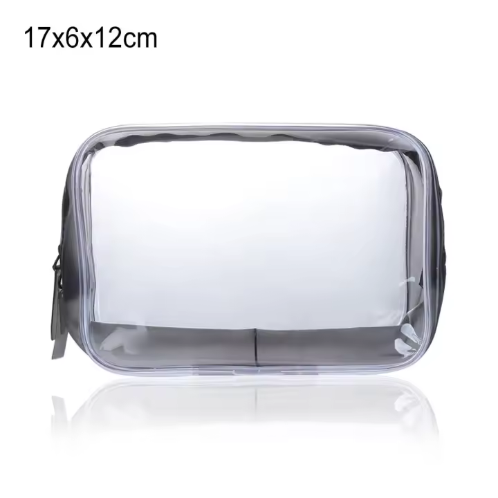 SSITO Estuche de maquillaje de PVC transparent with Cremallera para Mujer, bolsas de Cosméticos, Bolsa de ASEO, Bolsa de almacenamiento - 1