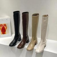 Botas Altas para Mujer, Zapatos Casuales, Color Sólido, Caballero, Primavera, Otoño, Nuevo - details 3