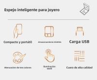 Bolsa de Almacenamiento para Cosméticos con Espejo LED de un Lado, Recipiente de Almacenamiento con Espejo Iluminable de Alta Elegancia y Ecológica, con Divisores y Diferentes Tonos de Luz - details 14
