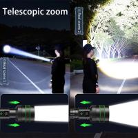 Foco brillante, linterna LED de largo alcance, carga tipo C, lámpara de luz fuerte, linterna táctica con Zoom impermeable para exteriores - details 5