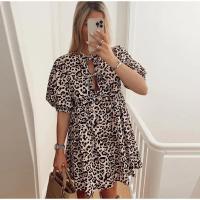 Vestido holgado de algodón con mangas abullonadas para mujer, ropa elegante de manga corta con cuello redondo, suave, verano - details 23
