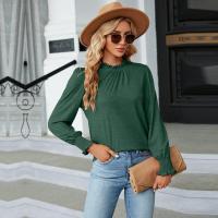 Tops con cuello para mujer, camiseta de algodón lisa holgada para otoño e invierno, camiseta elegante, moda, - details 17