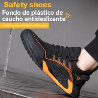 Zapatos De Seguridad Para Hombre Indestructibles Antipinchazos Transpirables Con Punta De Acero Ligeros Botas De Trabajo Con Suela De Goma - details 3