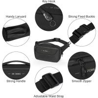 Cinturón de riñón grande negro para hombre, con correa estable, impermeable, ideal para caminar, trotar y velos. - details 2