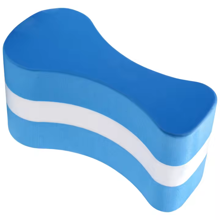 Boya de tracción de espuma Eva para niños y adultos, tablero de piernas para piscina, Entrenamiento de natación, azul + blanco - 1