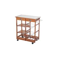 Carrito de Cocina de 4 Niveles Rodillas Estantería de Almacenamiento Botellero Para Sala de Estar - details 10