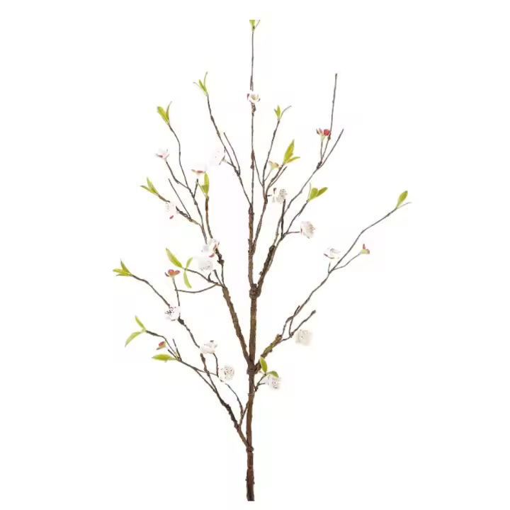 Rama de flor de ciruelo Artificial de estilo chino, elegante simulación realista de seda, flor de ciruelo hecha a mano, flor falsa de plástico - 1