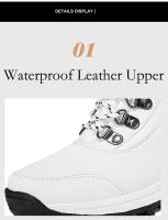 Botas de nieve cálidas para mujer, zapatos de media caña para clima frío, zapatos de felpa para exteriores, zapatillas antideslizantes de invierno - details 4