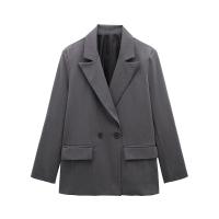 Nuevo Blazer de Manga Larga para Mujer Cashmere, Pattern de Monograma, Doble Botonadura, Vintage - details 2