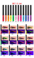 Set de Pluma de Eyeliner Líquido Mate de Secado Rápido Duradero, Resistente a Manchas, Fluorescente UV, 12 Colores Disponibles - details 3