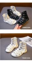 Sandalias de gladiador para niñas, zapatos de princesa con banda estrecha, botas romanas, color blanco y negro, verano 2022 - details 10