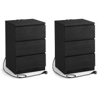 Mesita de Noche Moderna Blanca Nube LET631W14 Estación de Carga, Mesa Auxiliar con 3 Cajones, 2 Tomas AC, 2 Puertos USB - details 20