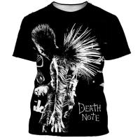 Camiseta con estampado 3D de Anime japonés Death Note para hombre, camiseta informal de talla grande con movimiento Haruku Street Hip Hop, transpirable de secado rápido - details 2