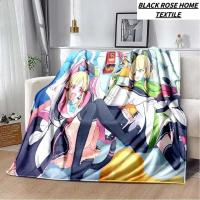 Manta para dormir de felpa Kawaii con estampado de arte moderno, archivo azul de Anime, sala de estar, sofá, regalo de cumpleaños para amigos y familiares - details 4