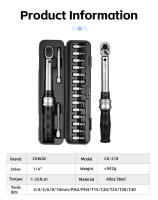 CXWXC-Juego de llaves de torsión para bicicleta, herramientas manuales de reparación de bicicletas, llave de trinquete bidireccional, aleación de 1/4 pulgadas, 1-25nm - details 1