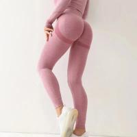 Mallas deportivas sin costuras para mujer, mallas elásticas de cintura alta para Yoga, gimnasio, trotar, secado rápido, Push Up, pantalones ajustados para mujer - details 2