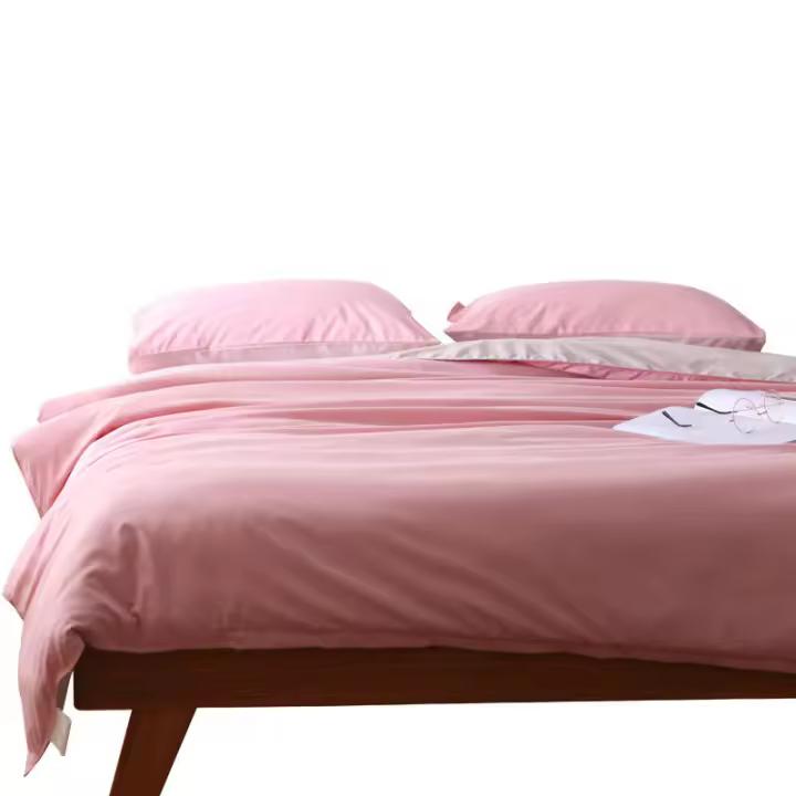 Juego de Ropa de Cama de Colores Sólidos Suaves Cubierta de Edredón, Funda de Almohada, Sábana - 1