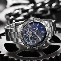 Alta calidad hombres oro reloj de acero inoxidable 2024 nuevo negocio analógico moda casual deportes caliente informe - details 9