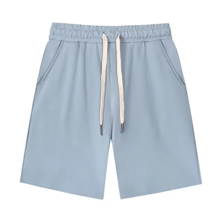 Pantalones Cortos Atléticos de Verano para Hombres Cintura Media, Cierre con Cordón, Bolsillos - 1