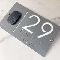 Placa de Dirección de Casa Moderna de Acrílico Gris Brillante Personalizada para Decoración de Pared Ideal para Meubles y Hardware - details 13