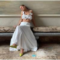 OUWU- Elegantes tirantes cortos y finos con flores 3D para mujer, tubo sin mangas con diseño sin espalda, tops de playa de moda para mujer - details 4