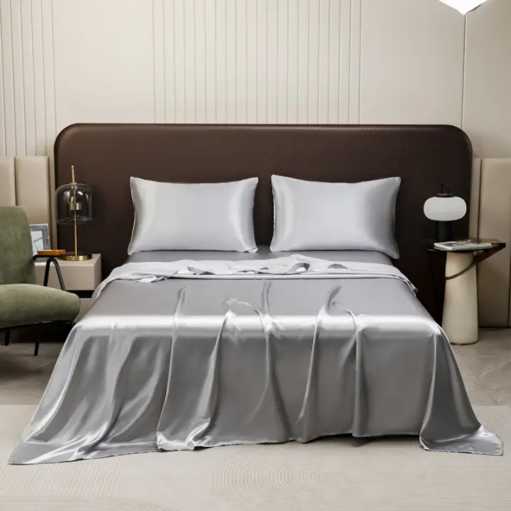 Bonenjoy, 1 pieza, sábana plana, ropa de cama de Color sólido, sábanas planas lisas, sábana de estilo Simple para el hogar (sin funda de almohada) - 1