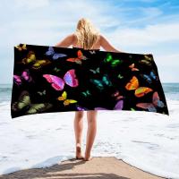 Toallas de playa de secado rápido de 140x70cm, manta de microfibra, toalla de baño súper absorbente para piscina, deportes acuáticos, estampado de mariposas, nuevo - details 2