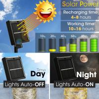 Guirnalda de luces LED solares para exteriores, lámpara de festón, guirnalda de luces de hadas de jardín, impermeable, decoración de patio, 32m, 22m, 11m, 7m - details 0