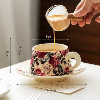 Juego Creativo de Taza y Plato de Café de Cerámica Retro Ideal para Restaurante, Hotel, Hogar - details 3