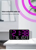 Reloj de Pared Digital LED Doble Alarma Control Remoto Función de Fecha y Hora - details 2
