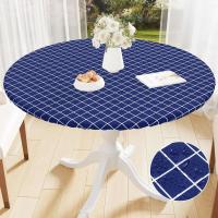 Olanli Redonda Mesa de comedor de cocina de boda marroquí impermeable y resistente al calor mantel de PVC de 60 pulgadas - details 15