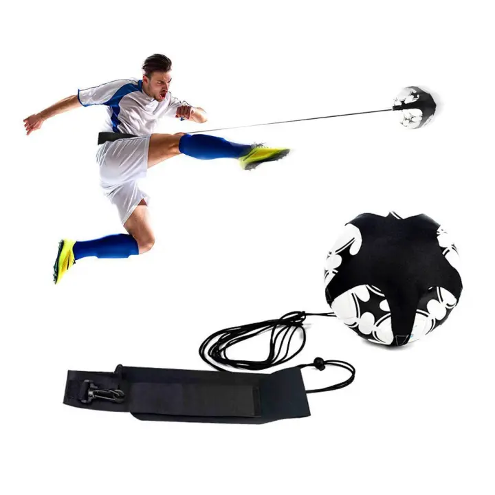Entrenador de patadas de fútbol, Ayuda de entrenamiento de fútbol, equipo de práctica en solitario con cinturón, cuerda elástica para niños y adultos, envío directo - 1