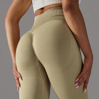 Leggings de yoga sin costuras para mujer, ropa deportiva de entrenamiento, pantalones deportivos de cintura alta - details 20