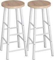 Mesa de Bar y 2 Taburetes, Muebles de Comedor, Mesa Alta y Taburetes de Bar, Barra Cocina y Salon, 140x40x100 cm, Metal + MDF, Blanco - details 19