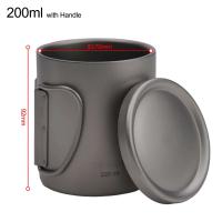Taza de té y café cubiertas con agua de titanio de doble pared para exteriores, villa para acampar al aire libre - details 11