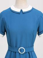 Elegante Vestido de Cadena Retro Peter Pan Vestido Largo de Moda Vintage para Mujeres - details 9