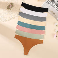 Bikini de seda helada sin costuras para mujer, ropa interior de cintura baja, cómoda, transpirable, parte inferior de algodón puro, entrepierna, Tanga para niña, conjunto de 8 piezas - details 7