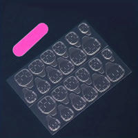 24pcs Uñas Postizas Largas Cuadradas En Rosa Francés Con Diamantes Desmontables Con Almohadilla Y Pegamento De Gel Para Fiesta - details 4