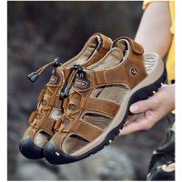 Sandalias deportivas de verano para hombre, sandalias para senderismo al aire libre, punta cerrada, cuero genuino, sandalias informales para caminar, zapatos de agua - details 8