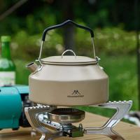 Tetera ultraligera con asa para camping, tetera de metal para paisaje al aire libre, camping y cocina, 1,4 litros - details 4