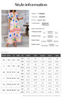 2025 Primavera / Verano Casual Bomisia Vacaciones Estilo Estampado Contraste Color Cuello en V Cintura alta Vestido de manga corta - details 1