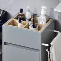 Armario Auxiliar Baño con 1 Compartimento Mueble Columna de Baño con 3 Cajones 30 x 30 x 90 cm Blanco - details 12