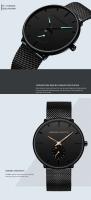 Reloj de Acero Inoxidable Impermeable de Diseño Sencillo Automático, Correa de Cuero, Marca Superior, Elegante para Hombres - details 8