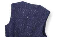 Chaleco de Lana Gruesa con Cinturón Cuello Redondo, Sin Mangas, Botón Frontal, Elegante Top para Mujeres Moda de Vestidos de Moda - details 9