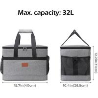 Bolsa de Refrigeración Suave de 32L con Forro Duro Bolsa Grande Aislada para Picnic, Camping, Barbacoa, Actividades al Aire Libre Impermeable, Aislada - details 3