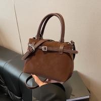 Bolso de hombro clásico retro para mujer - Bolso texturizado marrón café con correa ajustable y cierre magnético, bolso de trabajo versátil para oficina, compras, uso diario, accesorio de oficina |   Estilo Sofisticado |   Herrajes dorados, bolso cruzado - details 0